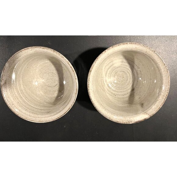 Handcrafted Pottery Bowls With Artistic Brushstroke Design - Picture 3 of 4